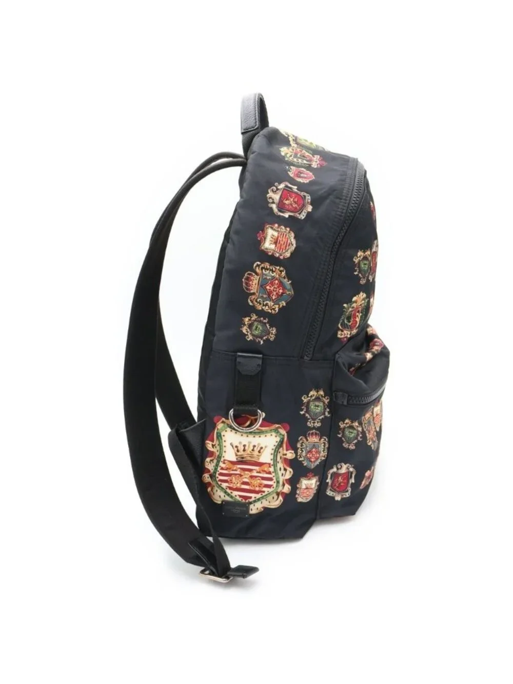 Dolce & Gabbana Coat of Arms Emblem Nylon Backpack Back Black - Picture 3 of 6